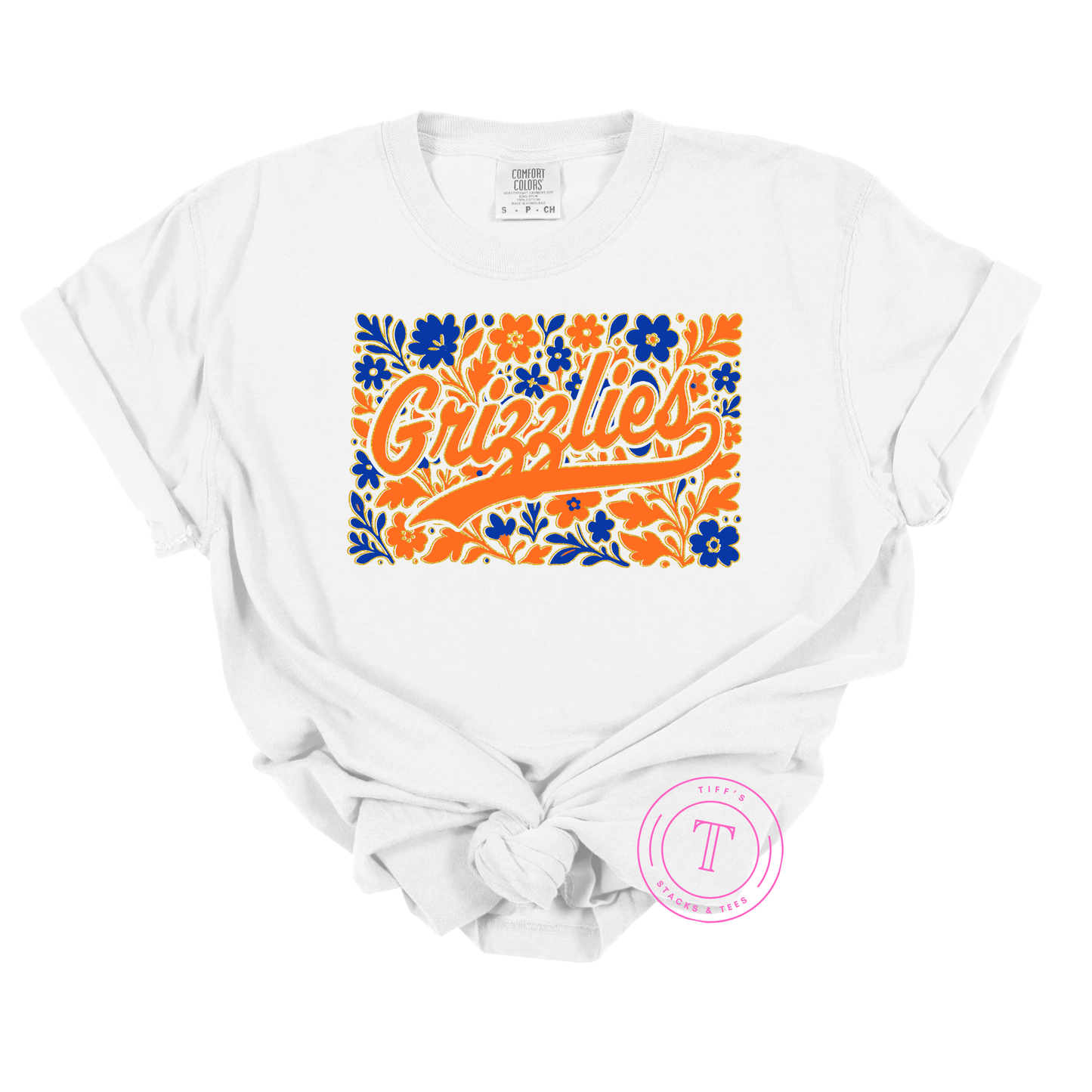 Grizzlies Orange & Blue Flowers Youth