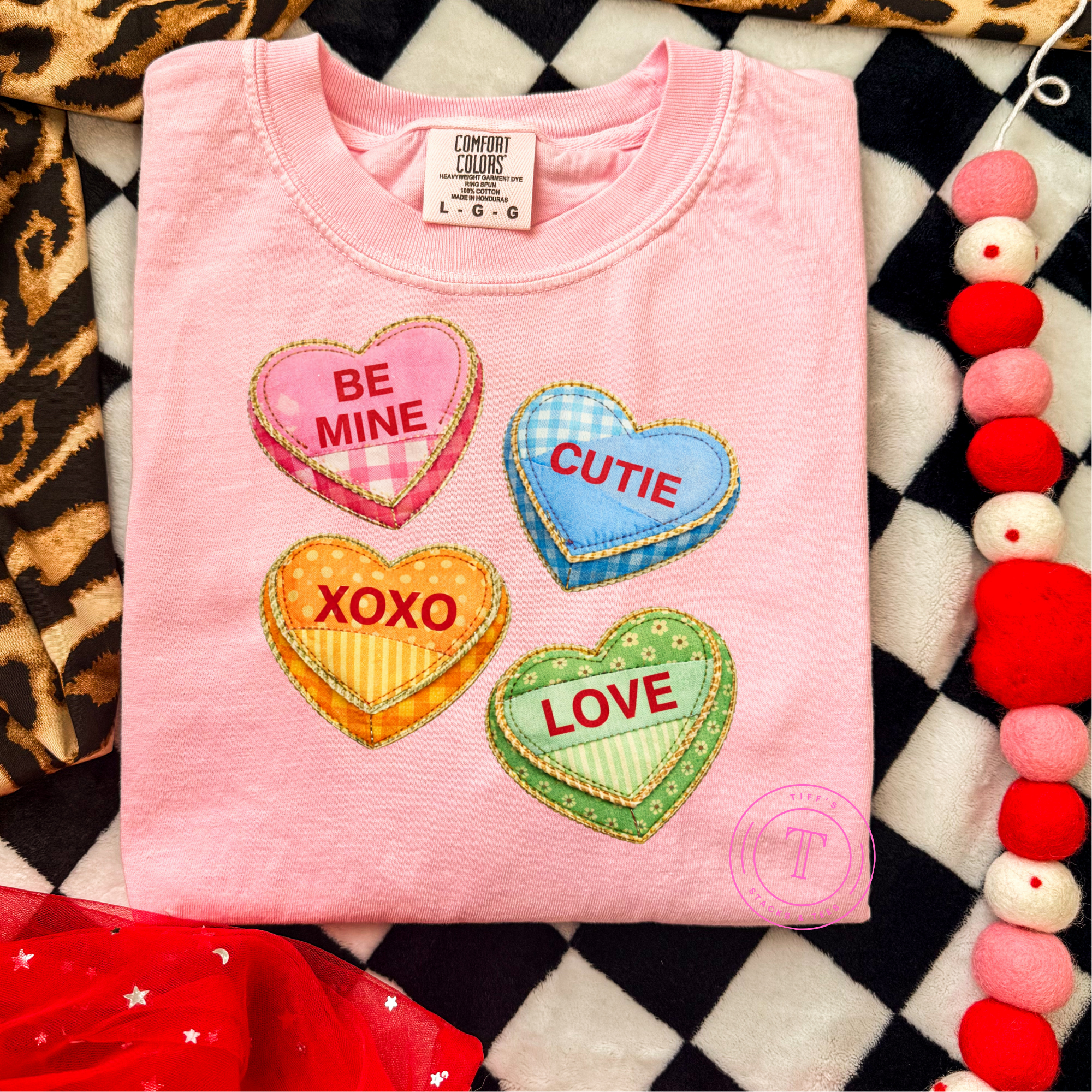 Conversation Hearts Vintage Faux Fabric Youth