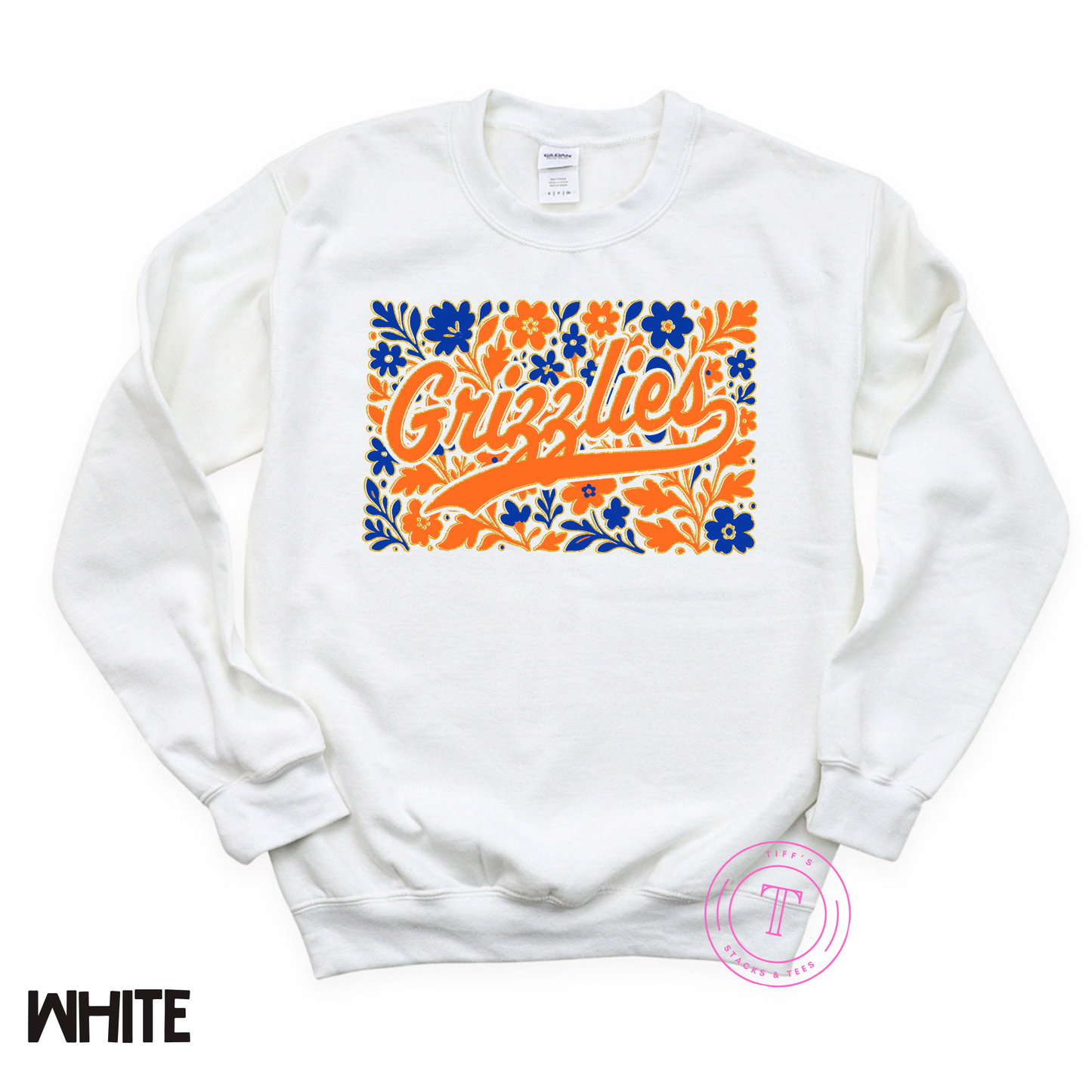 Grizzlies Orange & Blue Flowers Youth
