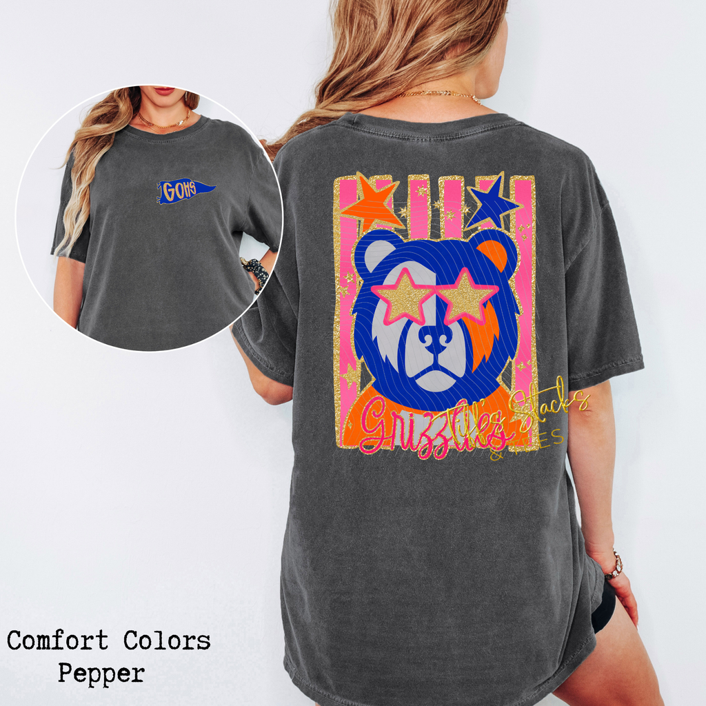 GOHS Grizzlies Folk Glitz Front/Back Youth