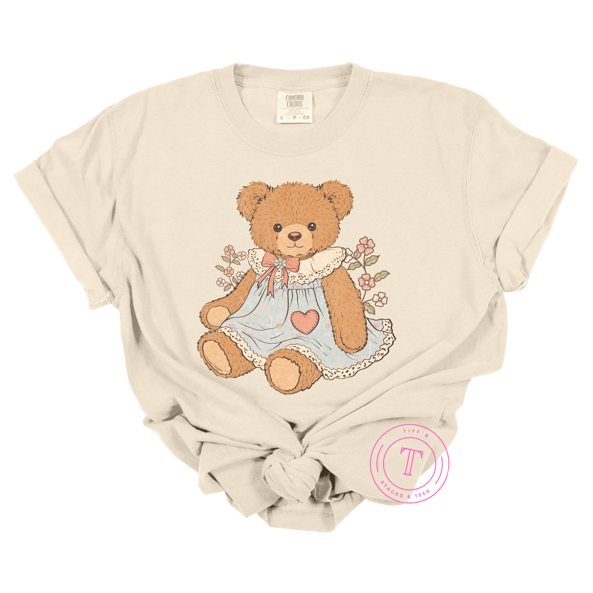 Vintage Teddy Bear in Blue Dress