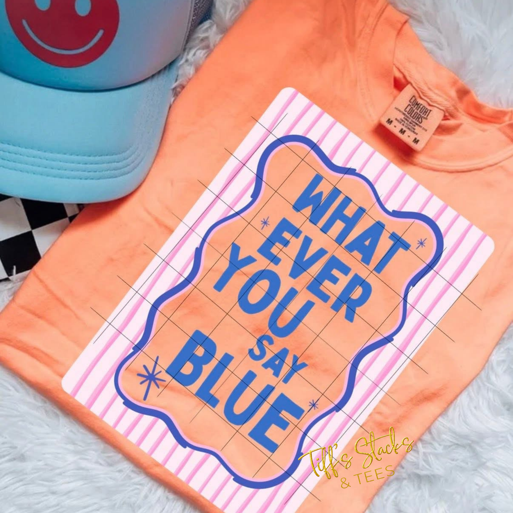 Whatever You Say Blue Pink Stripes