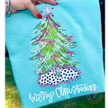 Merry Christmas Coquette Bow Christmas Tree w/ Skirt Youth