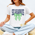 Seahawks Checkered Coquette Bow