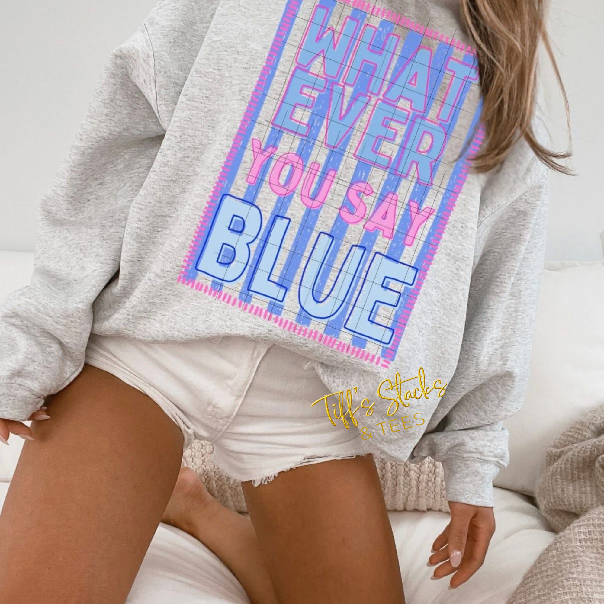 Whatever You Say Blue w/ Blue Stripes