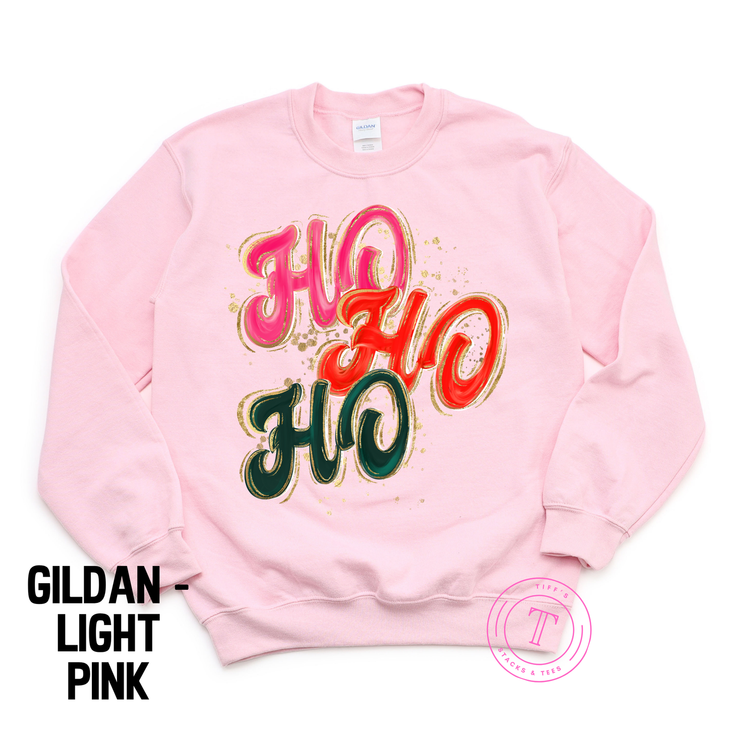 Ho Ho Ho Gold Glitter Splatter