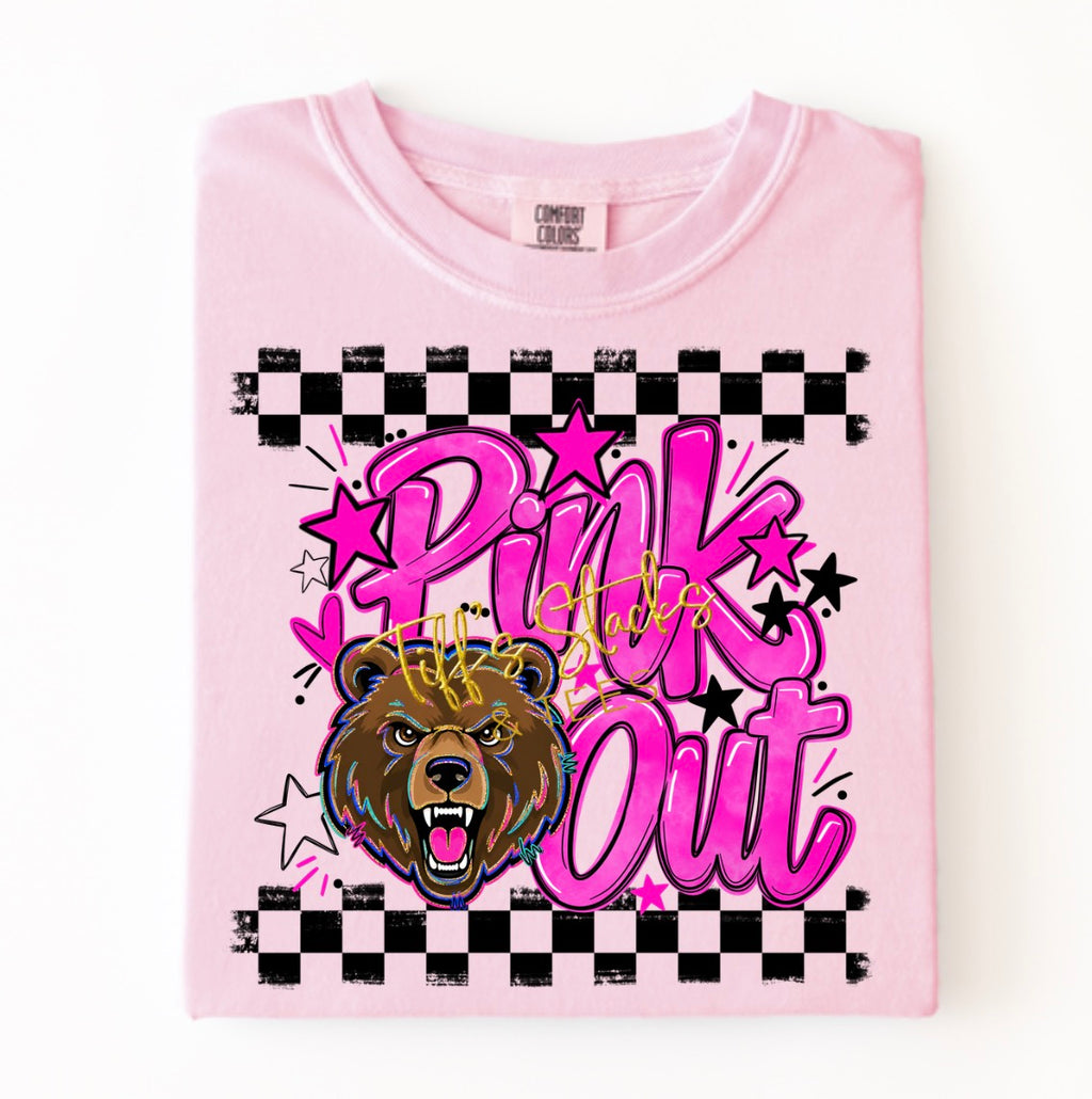 Pink Out Bear Mascot
