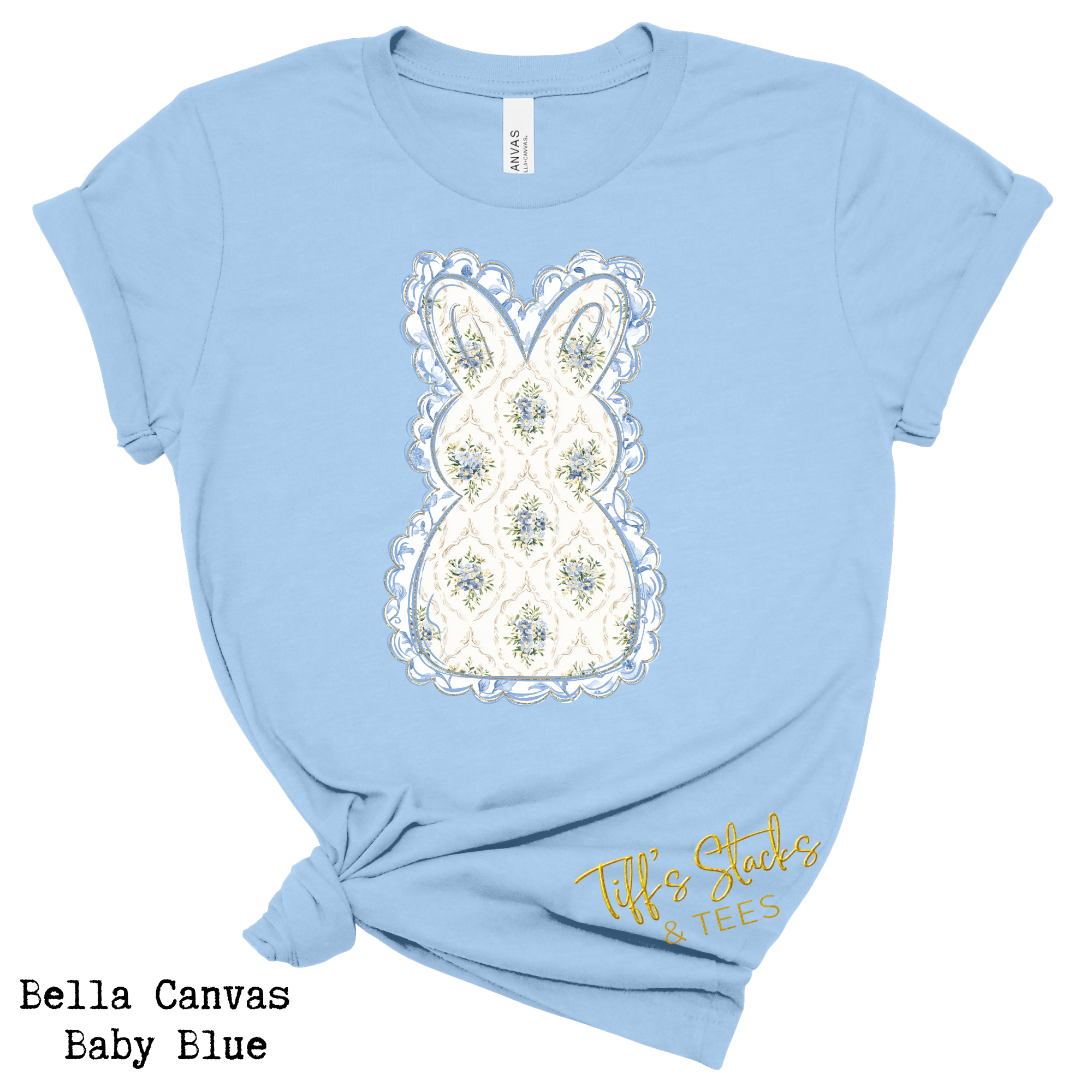 Blue Floral Lace Bunny