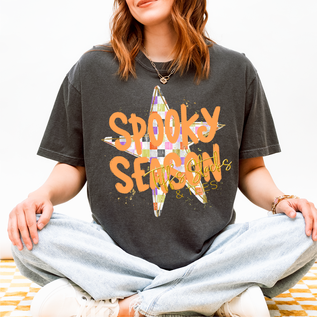 Spooky Season Checkered Star