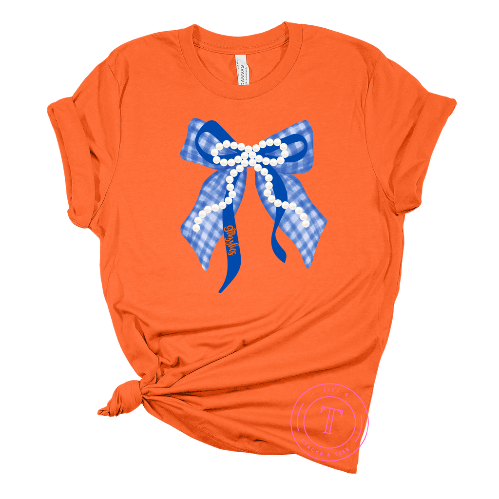 Grizzlies Preppy Coquette Bow w/ Pearls