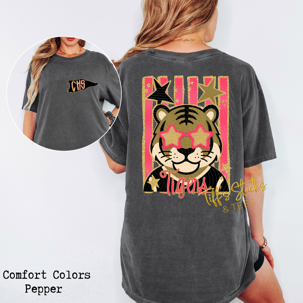 CHS Tigers Folk Glitz Front/Back