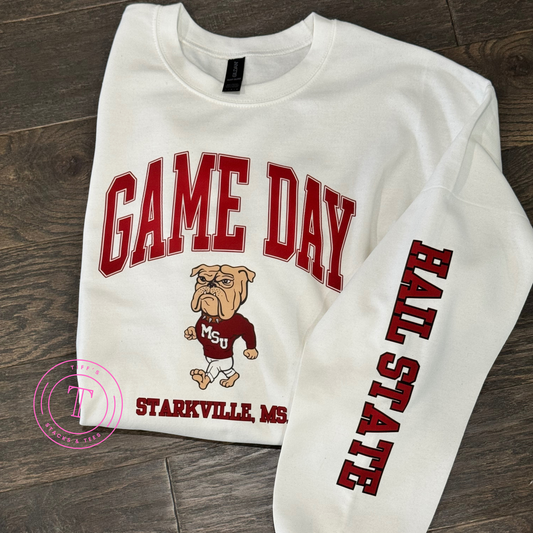 Game Day Sweatshirt w/ Hail State on Sleeve