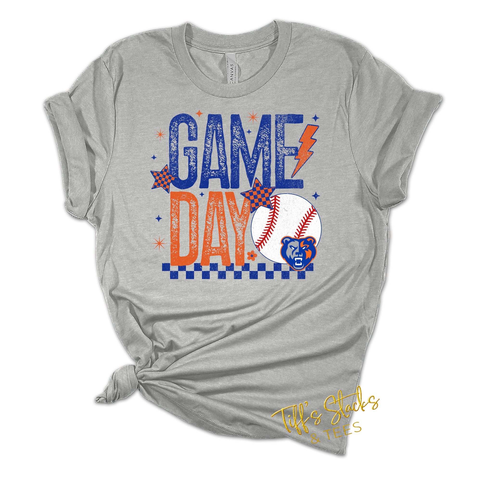 Grizzlies Baseball Game Day Retro Grunge Youth