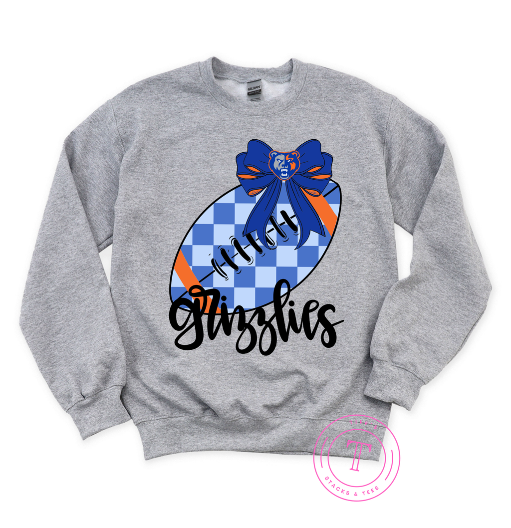 Grizzlies Blue Gingham Football