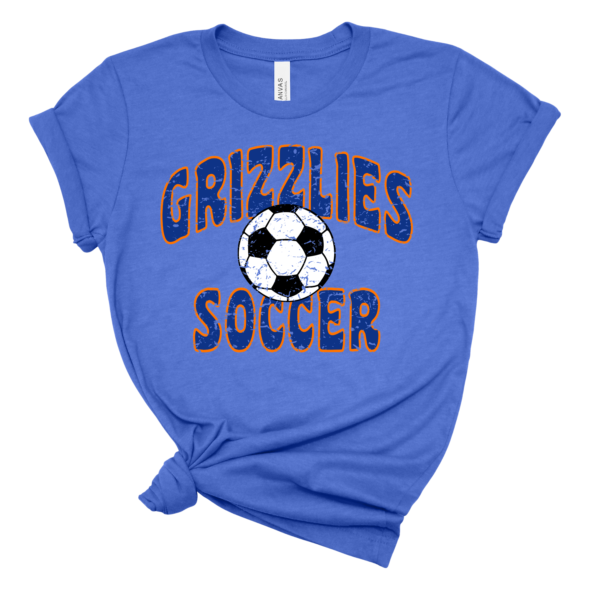 Grizzlies Soccer Distressed in Royal Blue