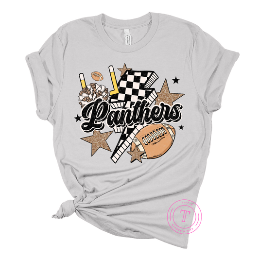 Panthers Football Checkered Lightning