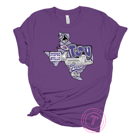TSU Texans Hand Drawn Texas