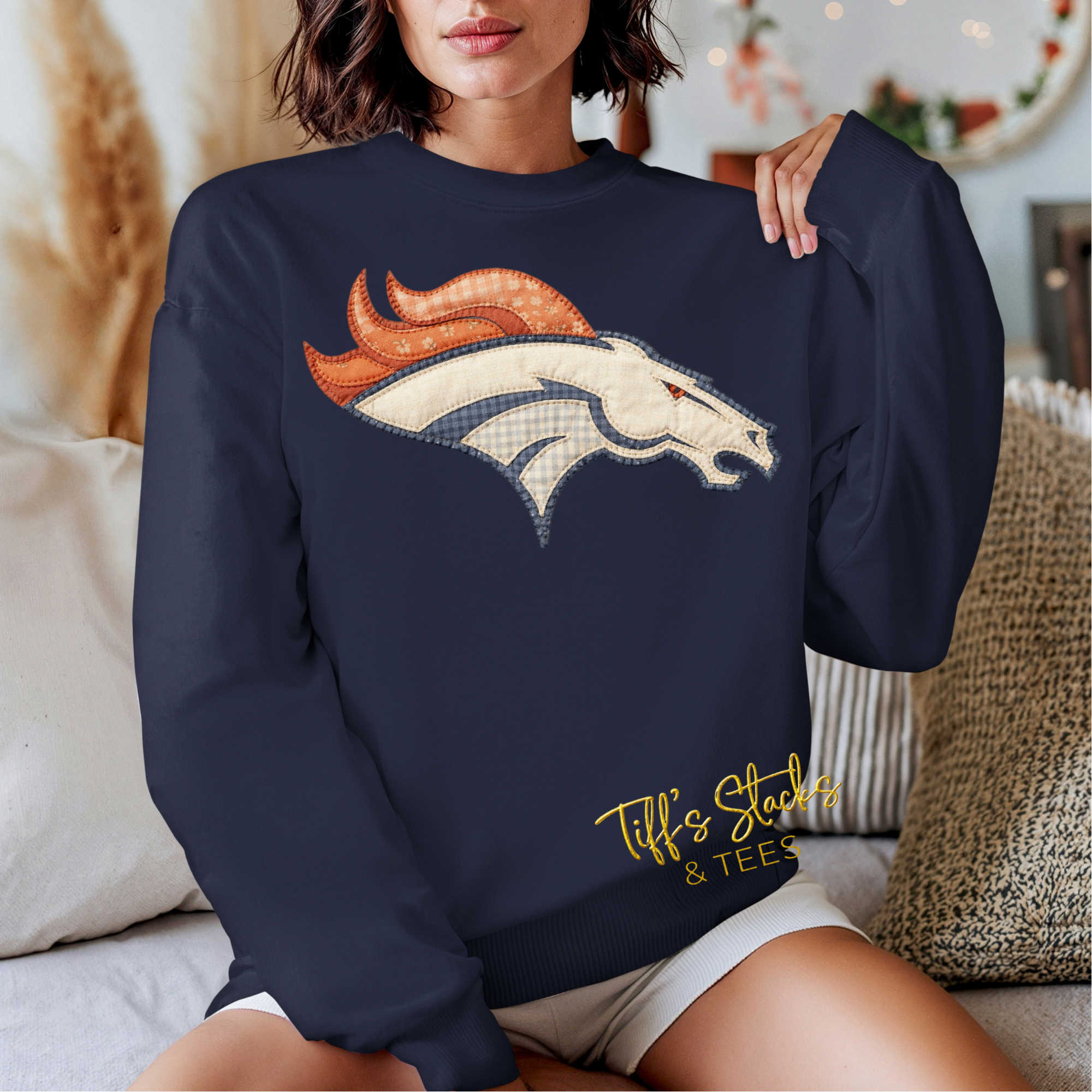 Broncos Faux Fabric Stitch