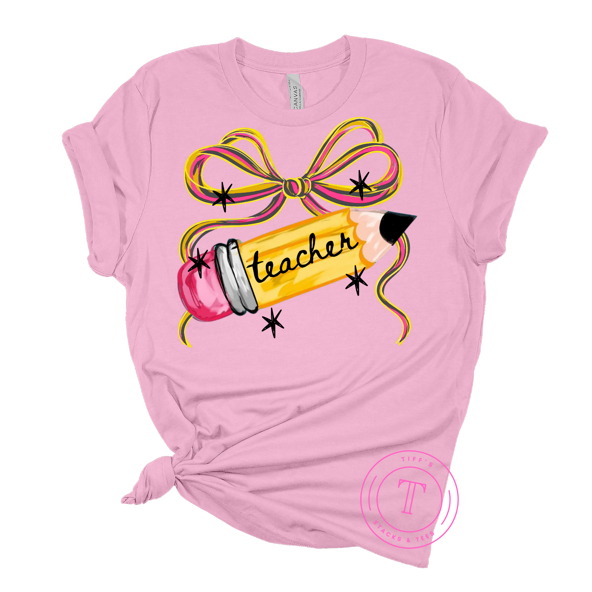 Teacher Pencil w/ Coquette Bow