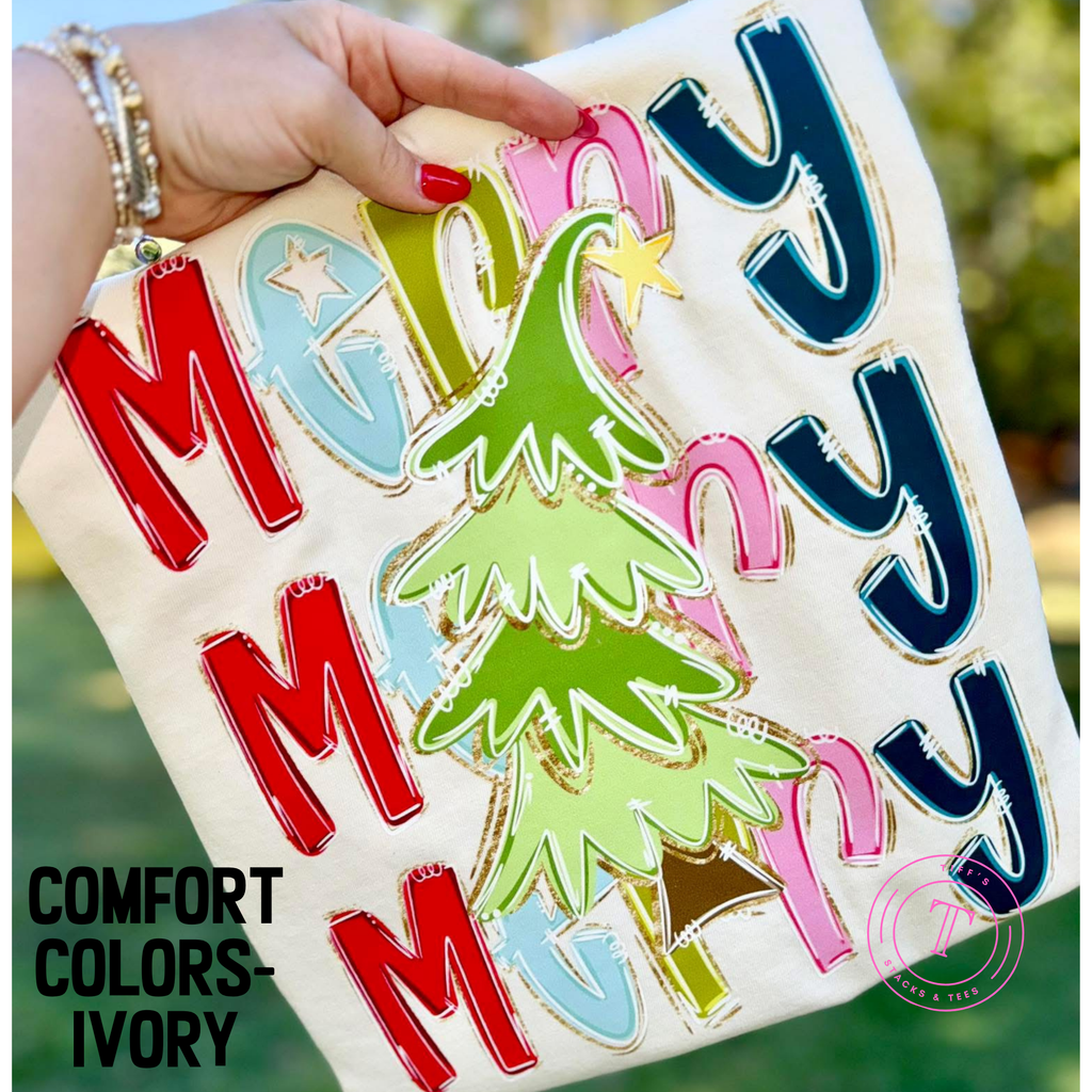 Merry Merry Merry Preppy Christmas Tree Youth