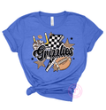 Grizzlies Football Checkered Lightning Bolt