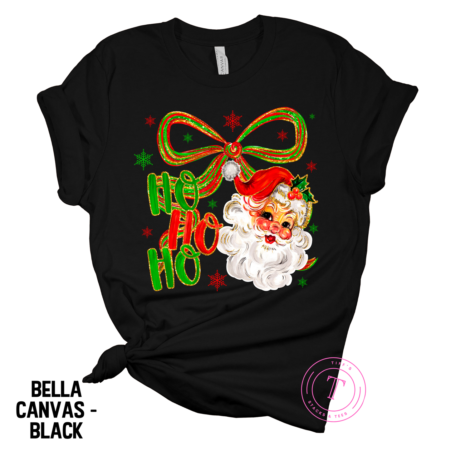 Ho Ho Ho Preppy Santa w/ Coquette Bow
