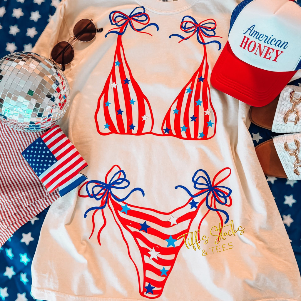 Red Stripe Bikini w/ Stars