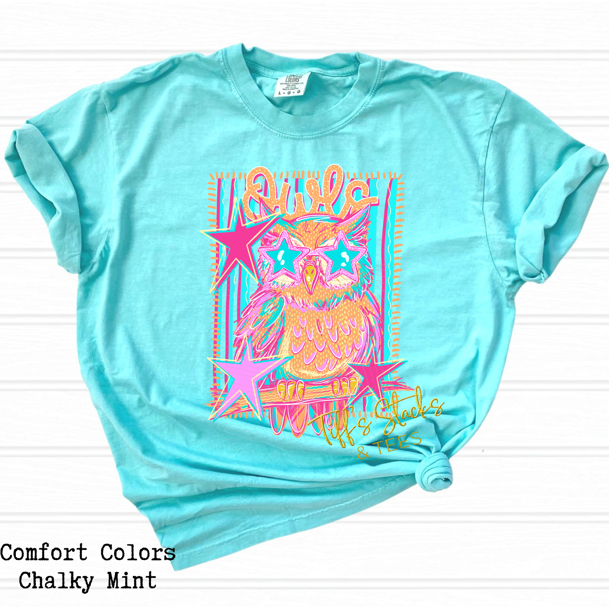 Owls Neon Preppy Striped Youth