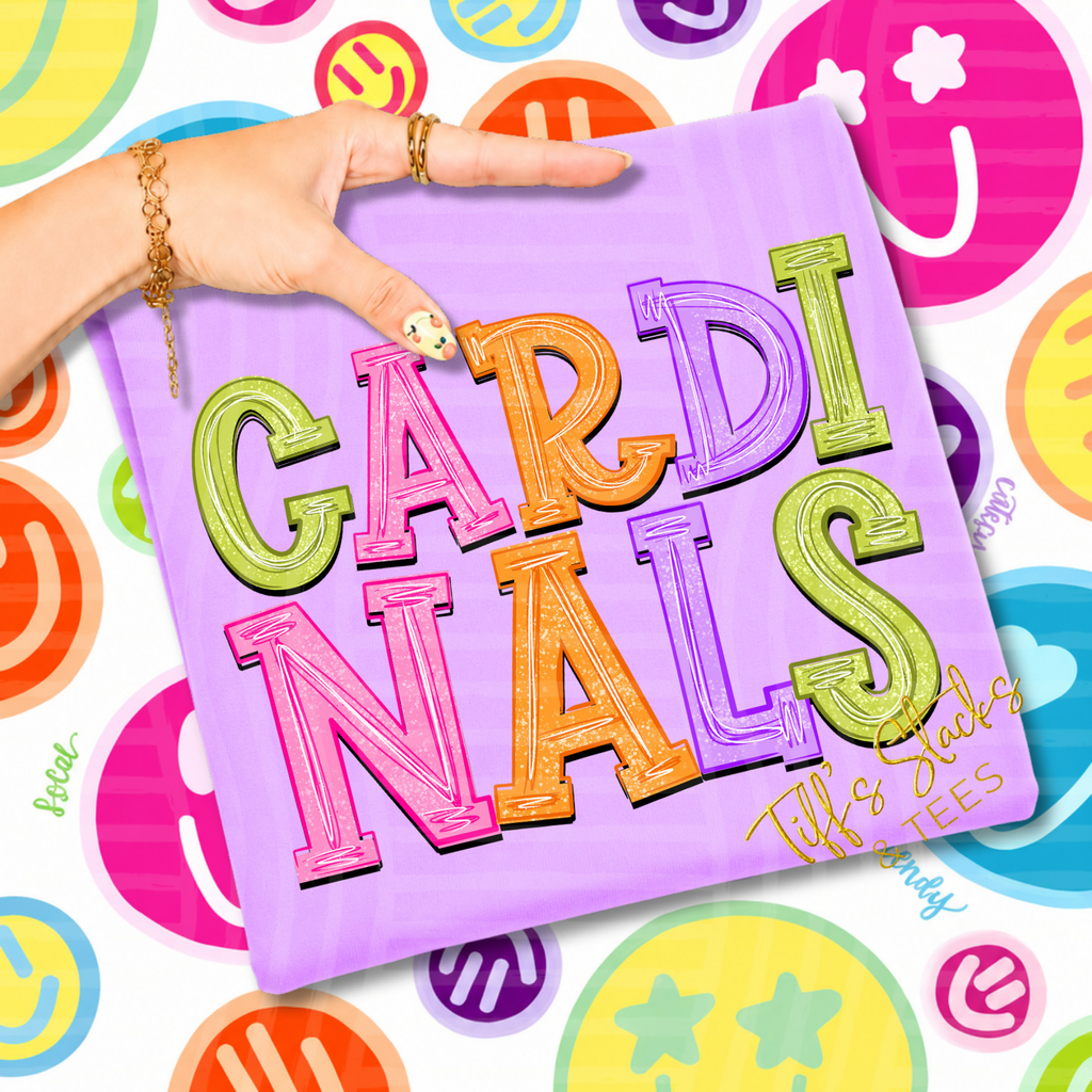 Cardinals Neon Stacked Mascot