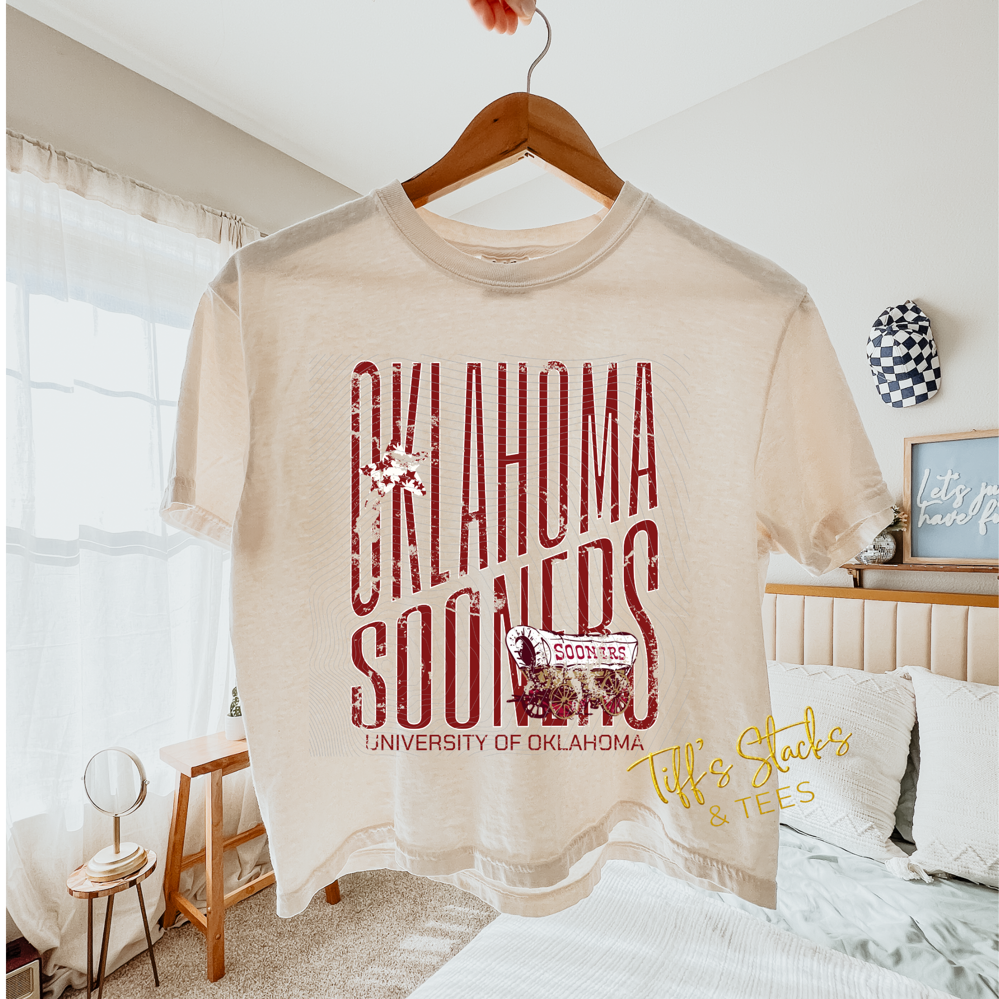 Oklahoma Sooners Distressed Slanted