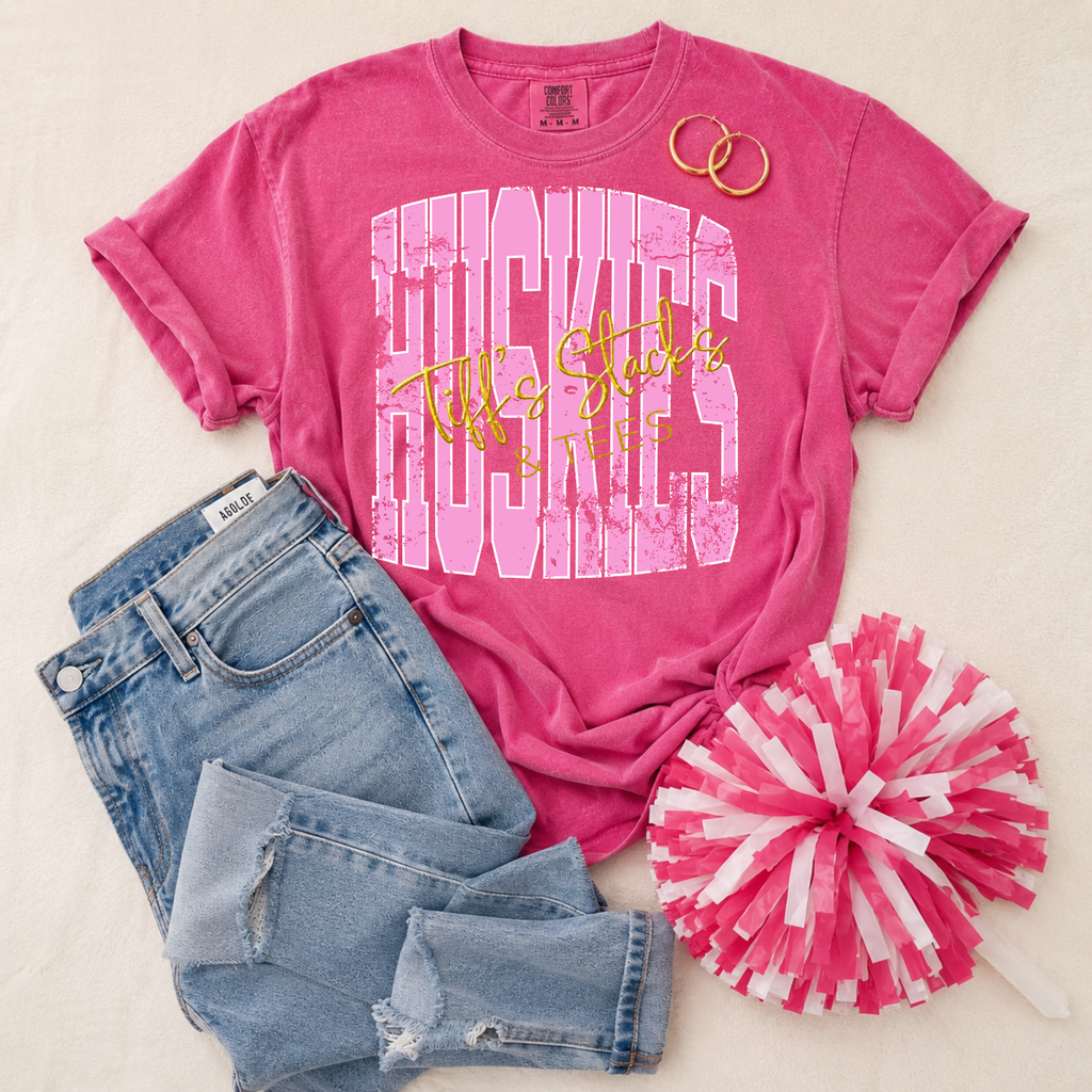 Huskies Pink Stretched Font