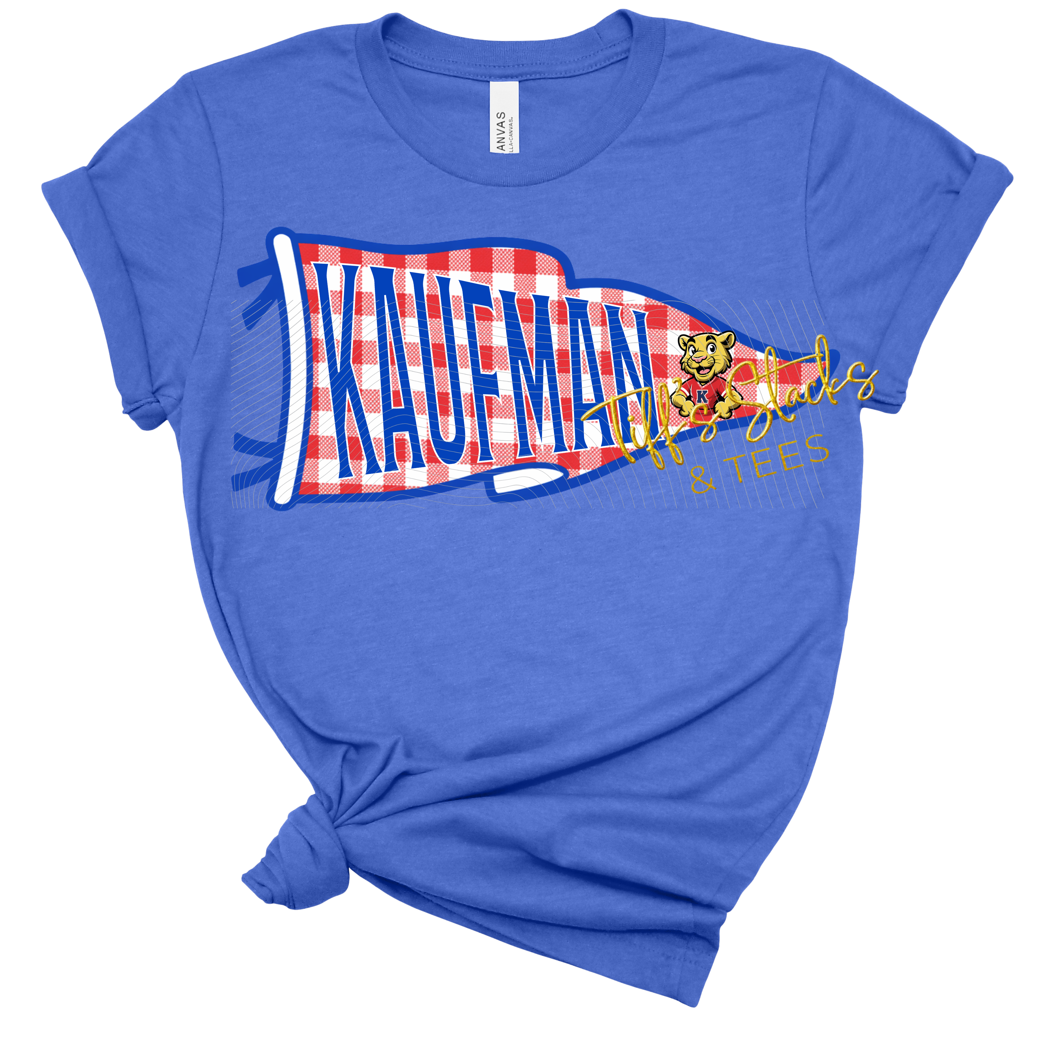 Kaufman Cougars Gingham Pennant
