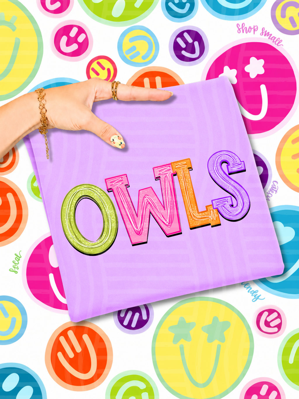 Owls Neon Stacked Mascot