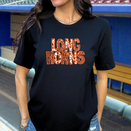 Longhorns Faux Glitter w/ pattern