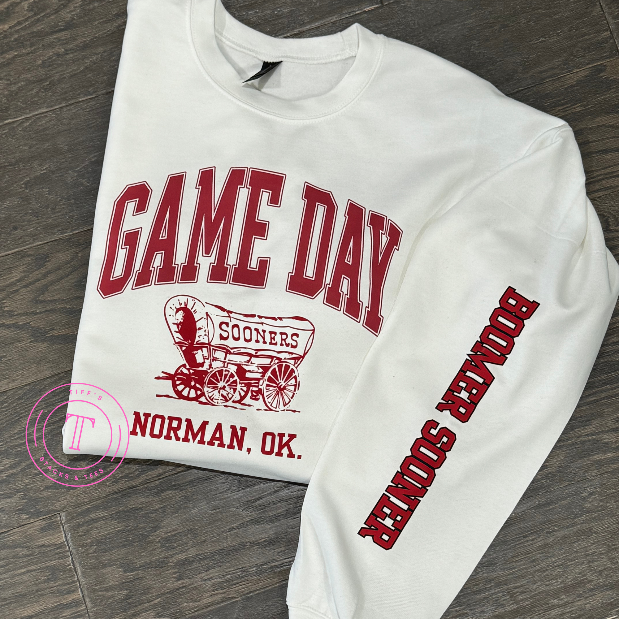 Game Day Sweatshirt w/ Boomer Sooner on Sleeve