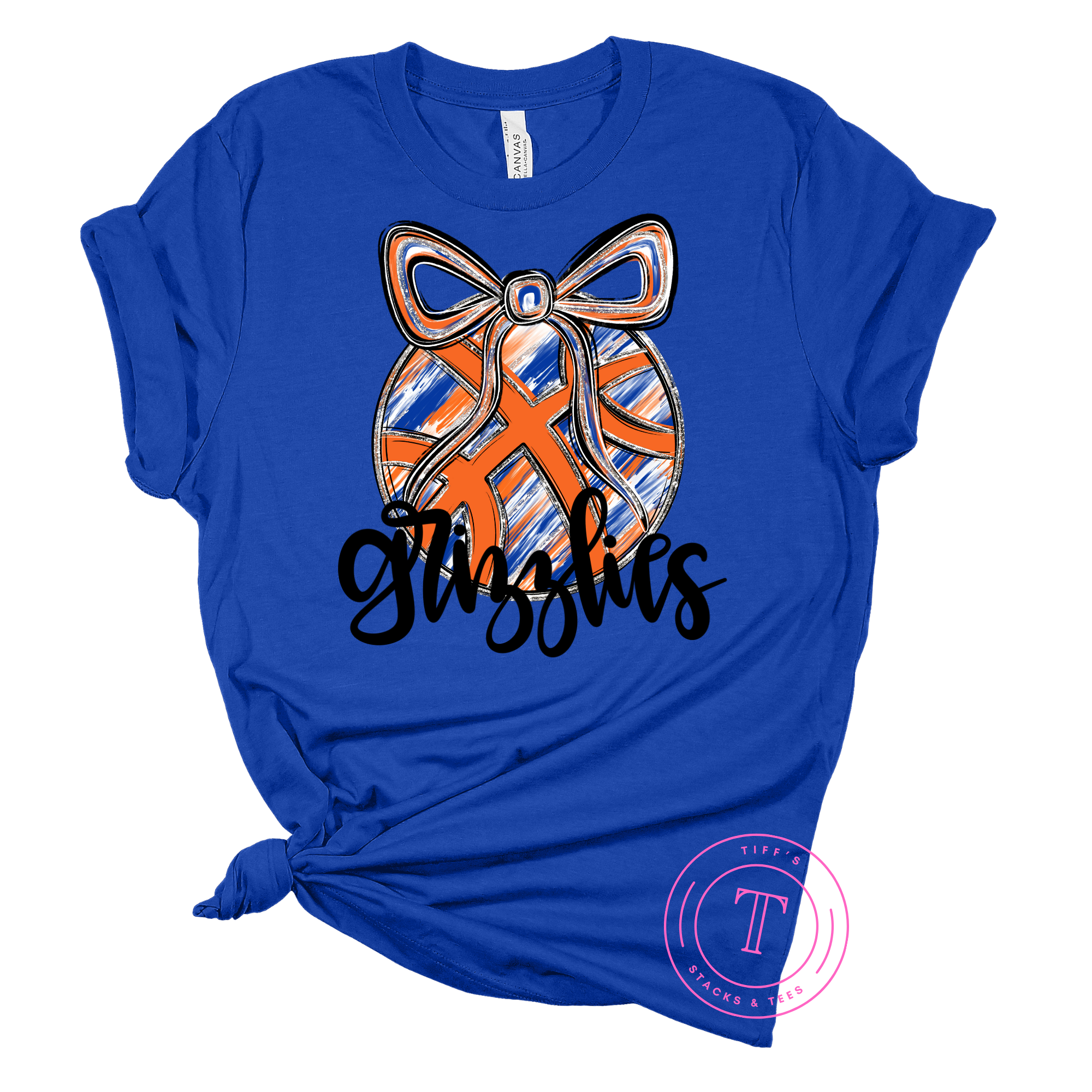 Grizzlies Basketball Royal Blue & Orange Brushstroke Youth