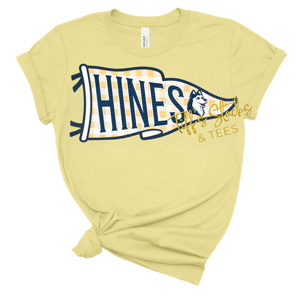 Hines Huskies Gingham Pennant