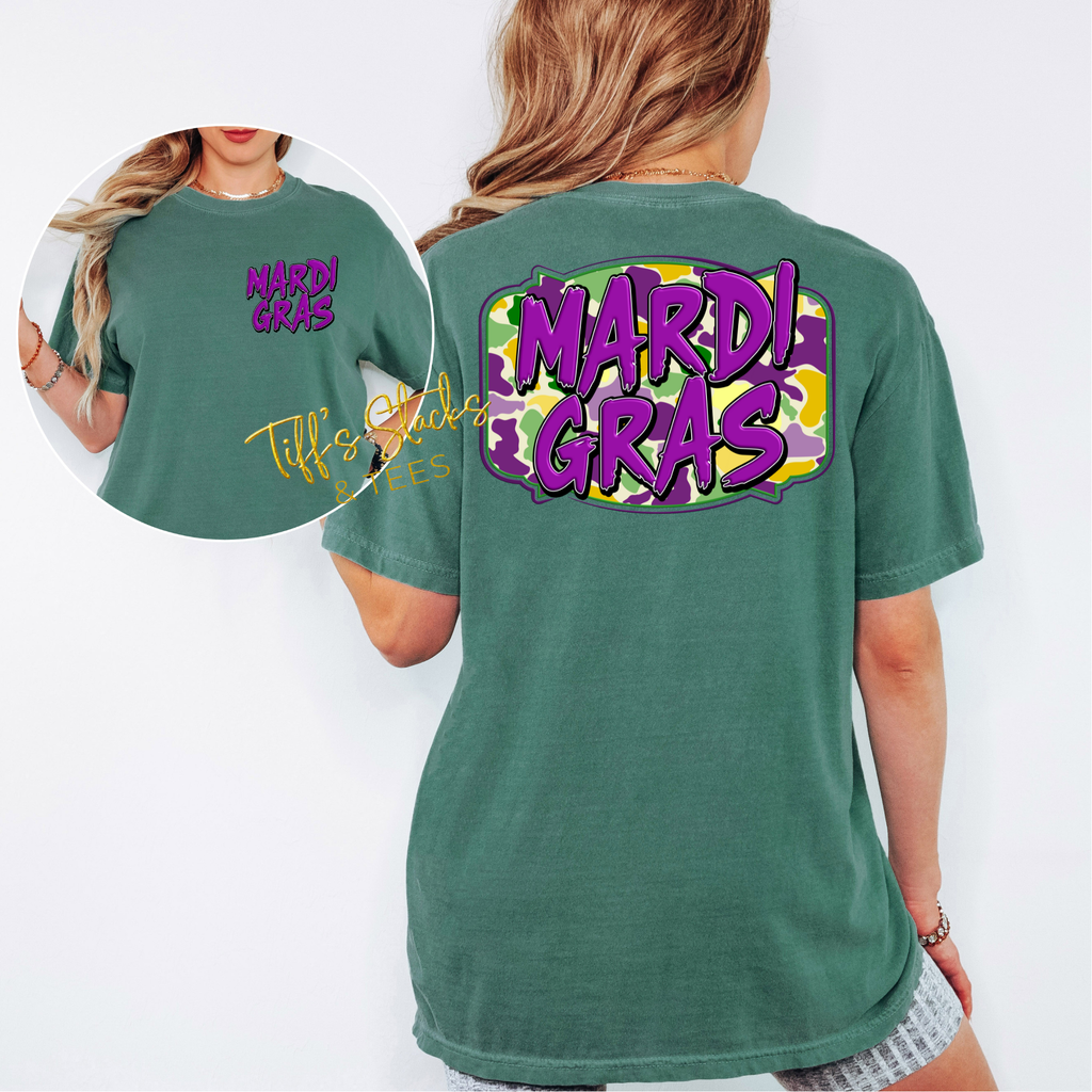Mardi Gras Camo Front/Back Youth