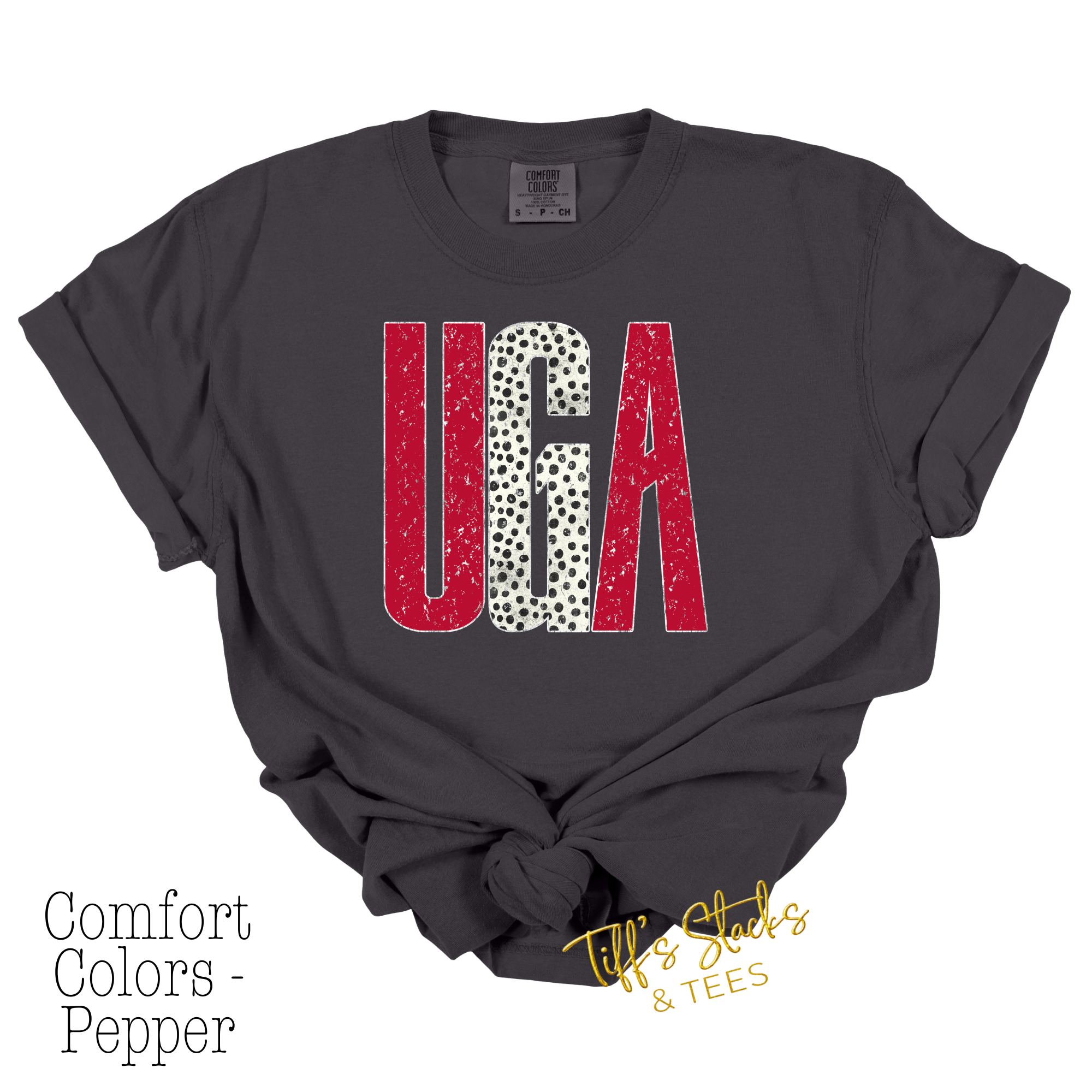 UGA Distressed Metallic Dal Dot