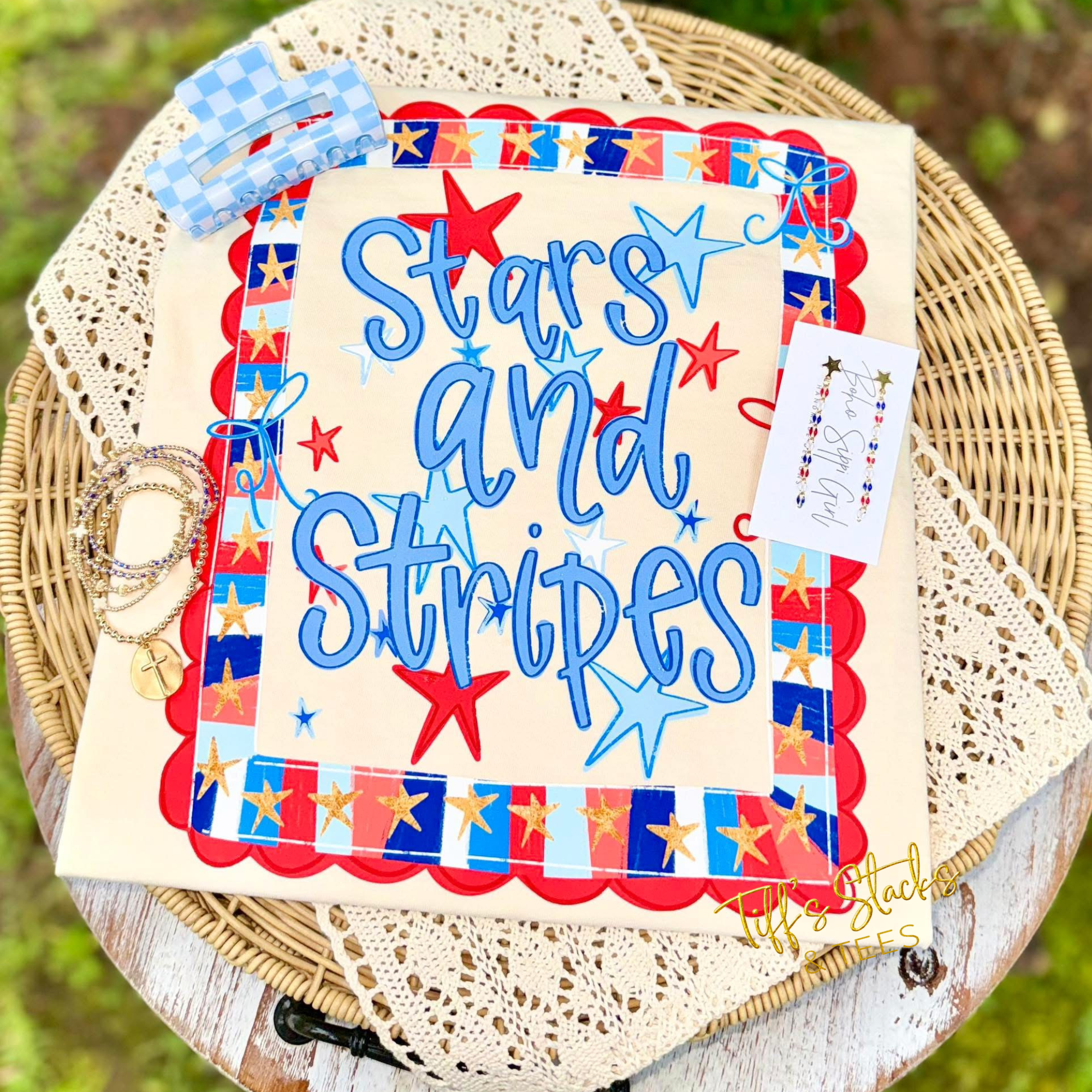 Stars & Stripes Preppy w/ Gold Stars