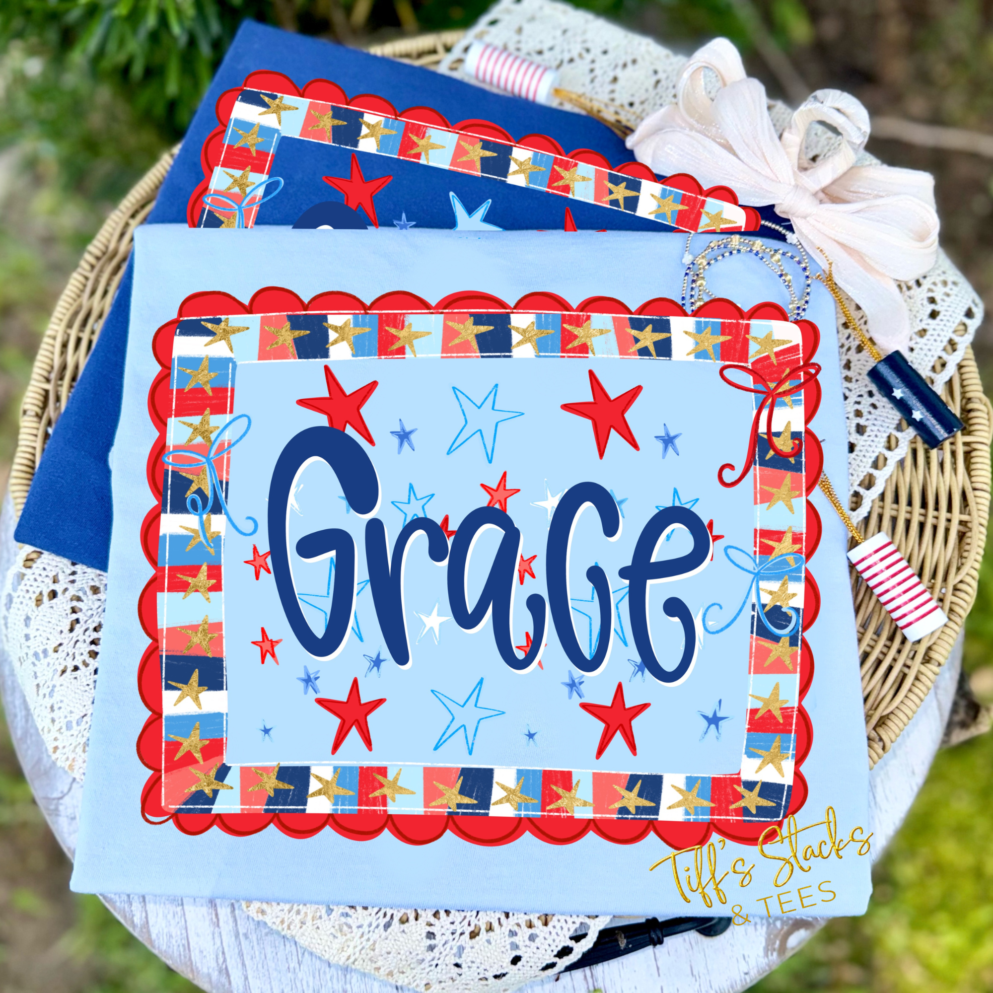 Custom Red White & Blue Name Youth