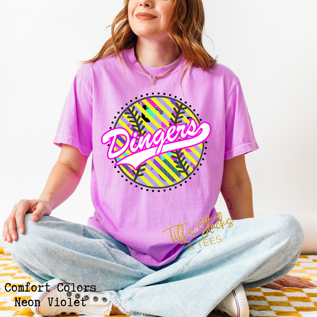 Dingers Pink Retro 90's w/ Baseball/Softball