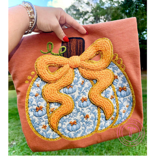 Pumpkin Coquette Faux Yarn