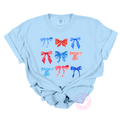 Red & Blue Coquette Bows 3x3
