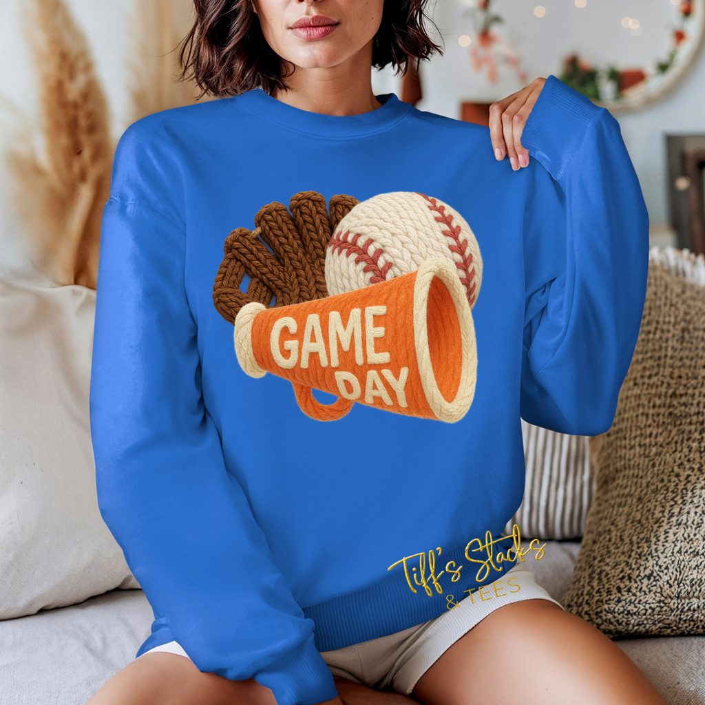 Baseball Game Day Faux Yarn (Orange)