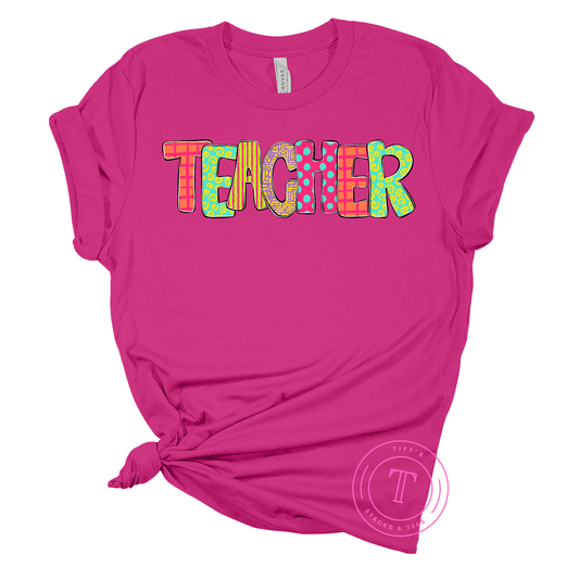 Teacher Plaid Polka Dot Leopard