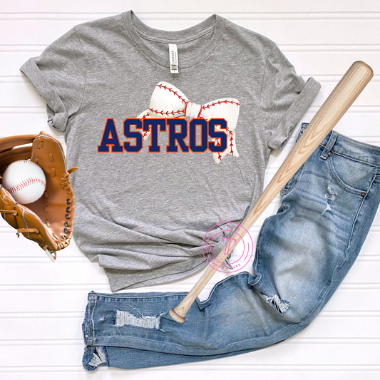 Astros Baseball Coquette Bow