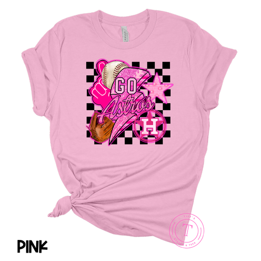 Astros Pink Checkered Youth