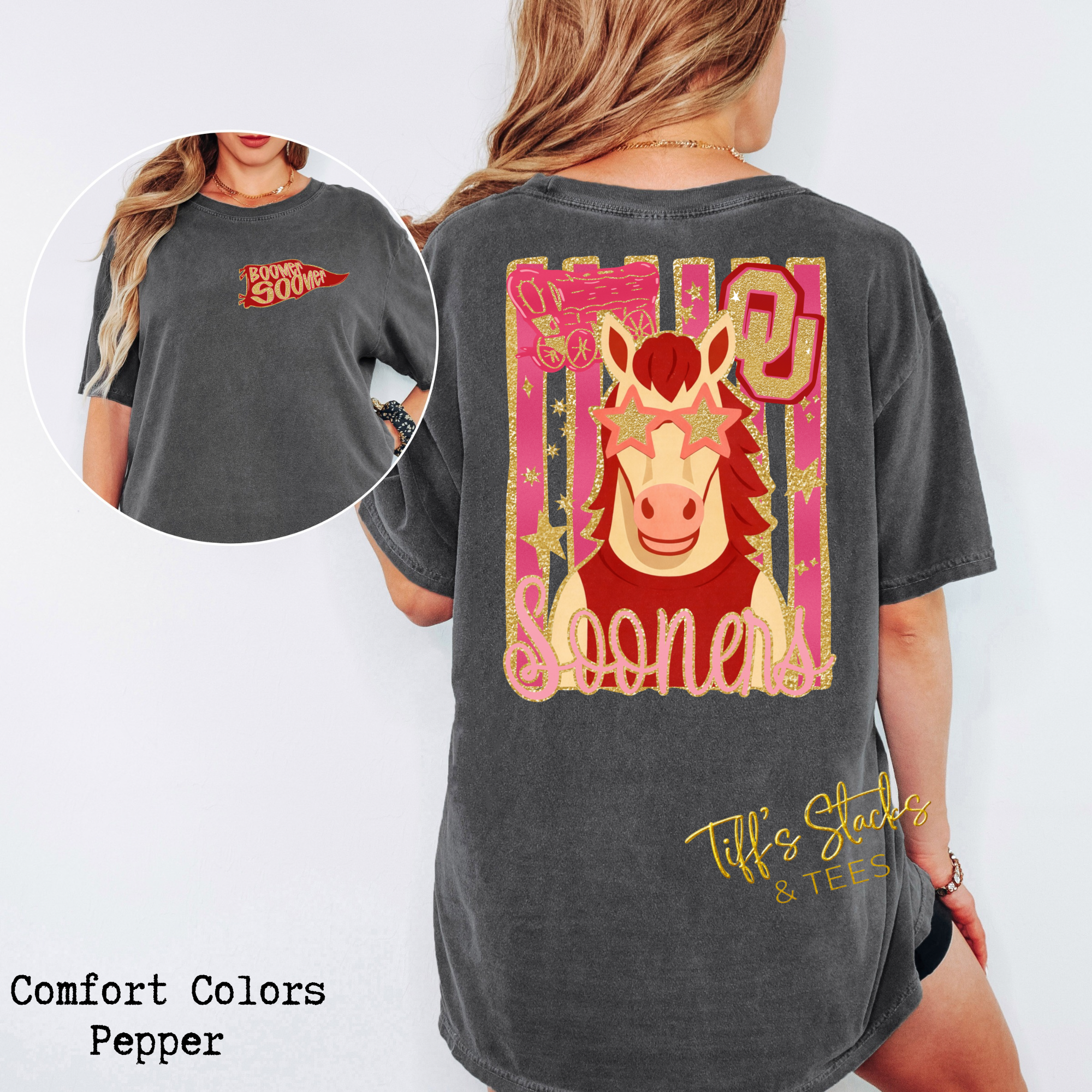 Sooners Folk Glitz Front/Back