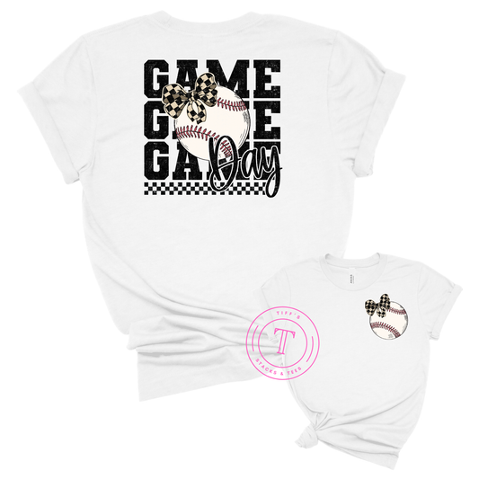 Baseball Game Day Coquette Front/Back